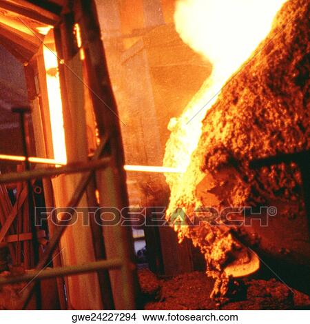 Molten steel in a steel mill View Large Photo Image Picture - Molten steel in a steel mill. Fotosearch