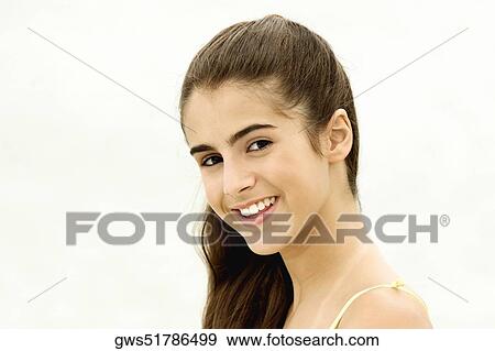 Portrait of a girl smiling View Large Photo Image Stock Photo - Portrait of a girl smiling. Fotosearch