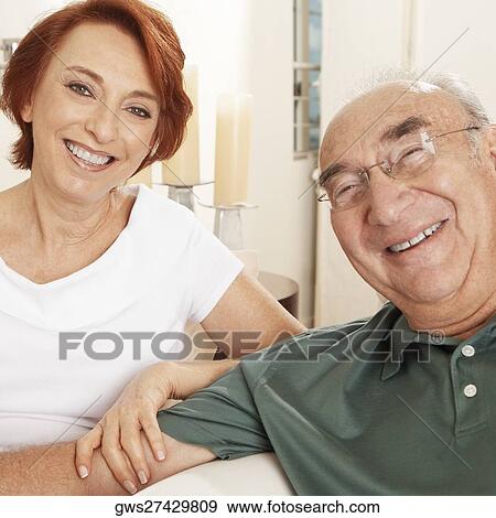 Portrait of a senior couple smiling View Large Photo Image Stock Photo - Portrait of a senior couple smiling. Fotosearch