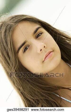 Portrait of a teenage girl thinking View Large Photo Image Stock Image - Portrait of a teenage girl thinking. Fotosearch