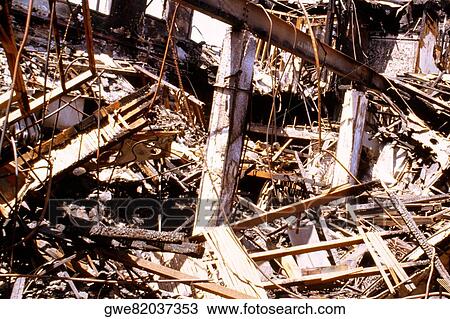 Remains of a burned house, Los Angeles, California, USA View Large Photo Image Stock Image - Remains of a burned house, Los Angeles, California, USA. Fotosearch