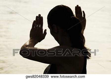 Silhouette of a young woman practicing martial arts View Large Photo Image Stock Photo - Silhouette of a young woman practicing martial arts. Fotosearch