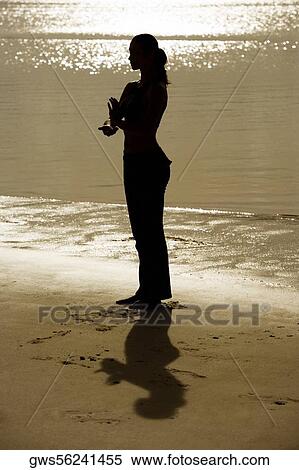 Silhouette of a young woman practicing martial arts on the beach View Large Photo Image Stock Photography - Silhouette of a young woman practicing martial arts on the beach. Fotosearch