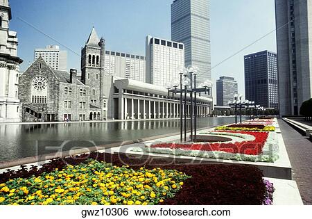 Stock Photograph - Skyscraper in a city, Christian Science Center, Boston, Massachusetts, USA. Fotosearch
