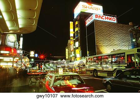 Traffic on the road in a city, Kyoto, Japan View Large Photo Image Stock Photo - Traffic on the road in a city, Kyoto, Japan. Fotosearch