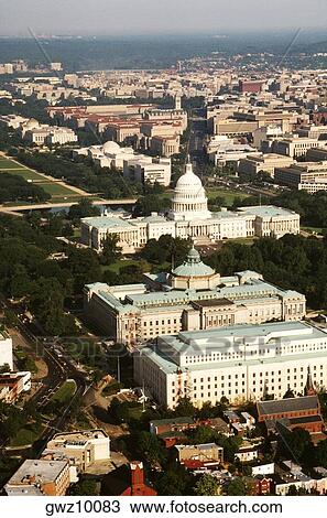 Aerial view of a building, Capitol Building, Library of Congress, Washington DC, USA View Large Photo Image Stock Image - Aerial view of a building, Capitol Building, Library of Congress, Washington DC, USA. Fotosearch