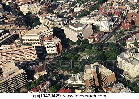 Aerial view of a building, Dupont Circle, Washington DC, USA View Large Photo Image Stock Photo - Aerial view of a building, Dupont Circle, Washington DC, USA. Fotosearch