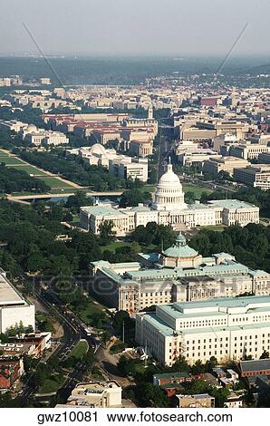 Aerial view of a government building in a city, Capitol Building, Library of Congress, Washington DC, USA View Large Photo Image Stock Image - Aerial view of a government building in a city, Capitol Building, Library of Congress, Washington DC, USA. Fotosearch
