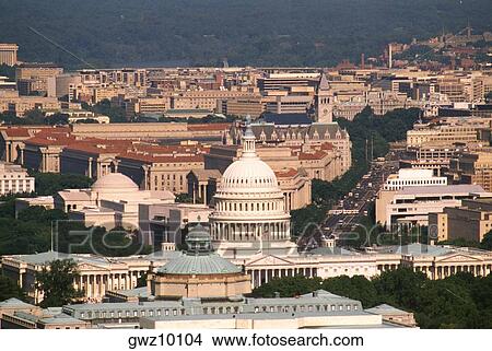 Aerial view of a government building, Capitol building, Washington DC, USA View Large Photo Image Picture - Aerial view of a government building, Capitol building, Washington DC, USA. Fotosearch
