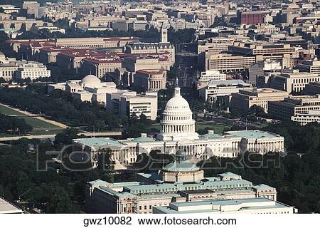 Aerial view of a government building, Capitol Building, Library of Congress, Washington DC, USA View Large Photo Image Stock Image - Aerial view of a government building, Capitol Building, Library of Congress, Washington DC, USA. Fotosearch