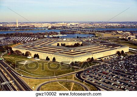 Aerial view of a military building, The Pentagon, Washington DC, USA View Large Photo Image Stock Image - Aerial view of a military building, The Pentagon, Washington DC, USA. Fotosearch