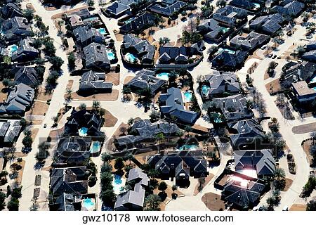 Aerial view of housing in Dallas Area View Large Photo Image Stock Photo - Aerial view of housing in Dallas Area. Fotosearch