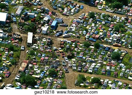 Aerial view of junk cars near Upper Black Eddy, Pa View Large Photo Image Stock Photo - Aerial view of junk cars near Upper Black Eddy, Pa. Fotosearch
