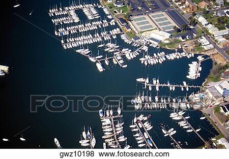 Stock Photo - Aerial view of Marinas in Annapolis, Maryland. Fotosearch