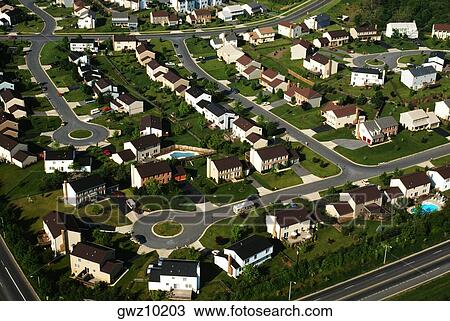 Aerial view of suburban housing in Maryland View Large Photo Image Stock Image - Aerial view of suburban housing in Maryland. Fotosearch