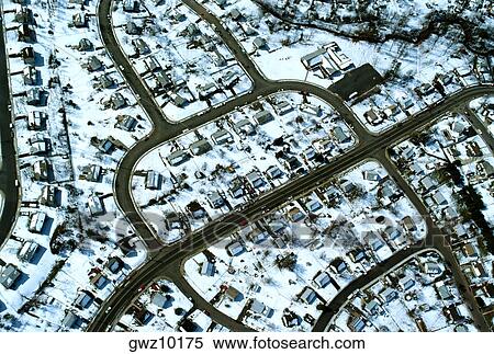 Aerial view of suburban housing in winter, Northern Virginia View Large Photo Image Stock Photography - Aerial view of suburban housing in winter, Northern Virginia. Fotosearch