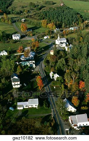 Aerial view of West Barnet, Vermont showing fall foliage View Large Photo Image Stock Image - Aerial view of West Barnet, Vermont showing fall foliage. Fotosearch
