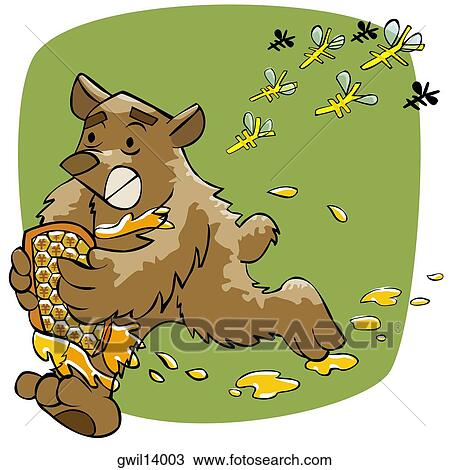 Close-up of a bear running with a jar of honey View Large Photo Image Stock Image - Close-up of a bear running with a jar of honey. Fotosearch