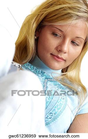 Close-up of a businesswoman looking down View Large Photo Image Stock Photo - Close-up of a businesswoman looking down. Fotosearch