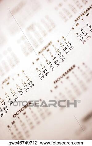 Close-up of a calendar View Large Photo Image Stock Image - Close-up of a calendar. Fotosearch