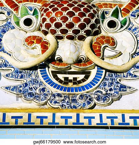 Close-up of a painting on a mosaic surface View Large Photo Image Stock Image - Close-up of a painting on a mosaic surface. Fotosearch