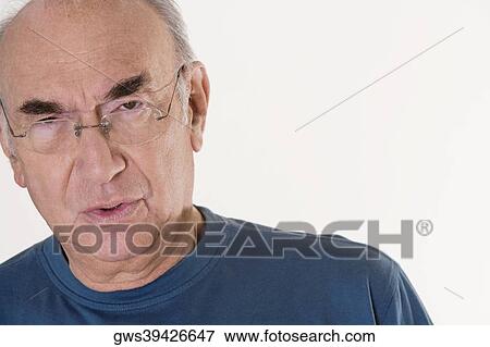 Close-up of a senior man View Large Photo Image Stock Photo - Close-up of a senior man. Fotosearch
