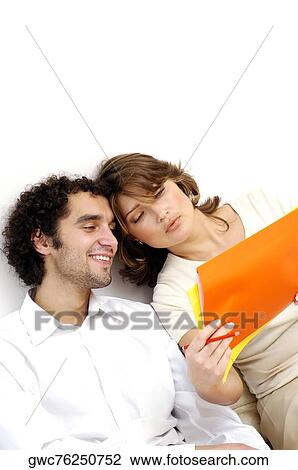 Stock Image - Close-up of a young couple. Fotosearch