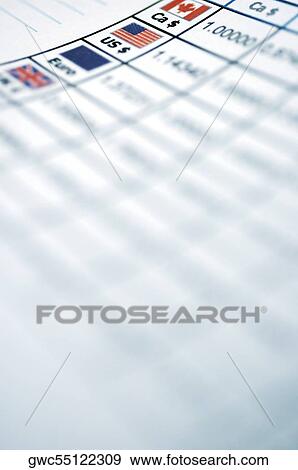 Stock Photo - Close-up of exchange rates. Fotosearch
