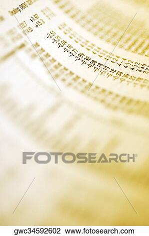 Close-up of financial figures on a page View Large Photo Image Stock Image - Close-up of financial figures on a page. Fotosearch