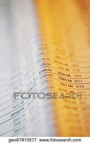 Close-up of financial figures on a page View Large Photo Image Stock Photo - Close-up of financial figures on a page. Fotosearch