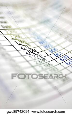 Close-up of financial figures on paper View Large Photo Image Picture - Close-up of financial figures on paper. Fotosearch