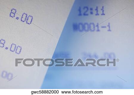 Close-up of numbers on a scroll receipt View Large Photo Image Stock Image - Close-up of numbers on a scroll receipt. Fotosearch