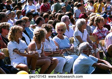 Stock Image - Crowd watching perfomance, Maryland seafood festival - Sandy PT. Fotosearch