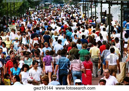Picture - Crowds on the Pier at Harbor place in Baltimore, Maryland. Fotosearch