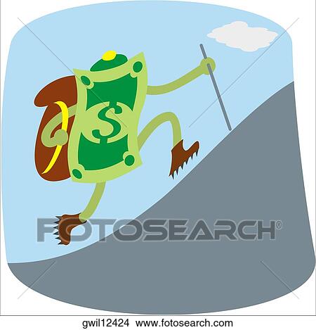 Dollar bill climbing a mountain View Large Photo Image Picture - Dollar bill climbing a mountain. Fotosearch