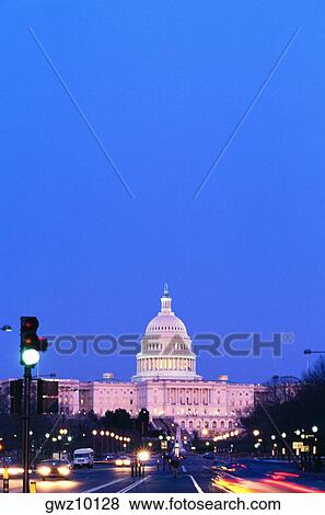Facade of a government building lit up at night, Capitol Building, Washington DC, USA View Large Photo Image Stock Photo - Facade of a government building lit up at night, Capitol Building, Washington DC, USA. Fotosearch