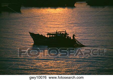 Stock Photograph - Fishing boat, Danang, Vietnam. Fotosearch