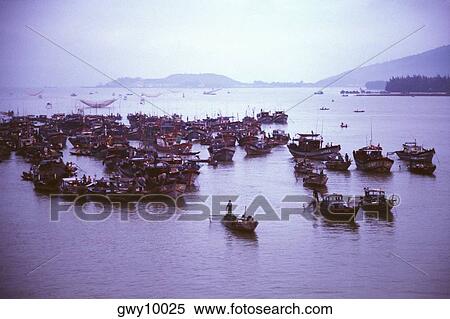 Stock Photography - Fishing fleet, Danang, Vietnam. Fotosearch