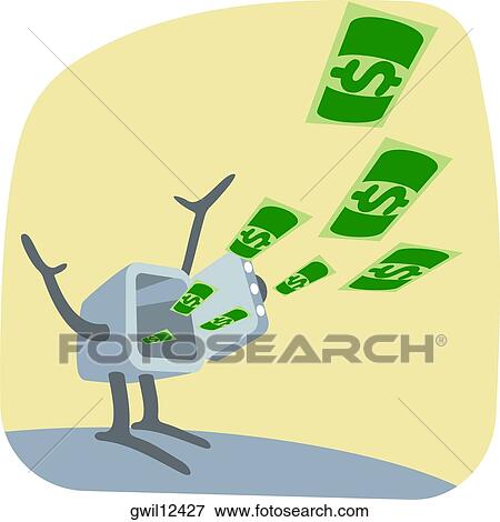 Flying paper currency into an open locker View Large Photo Image Stock Photo - Flying paper currency into an open locker. Fotosearch