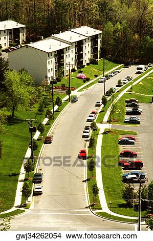 High angle view of a parking lot View Large Photo Image Picture - High angle view of a parking lot. Fotosearch