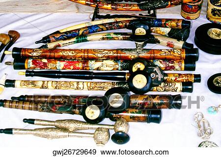 High angle view of assorted smoking pipes View Large Photo Image Stock Photo - High angle view of assorted smoking pipes. Fotosearch
