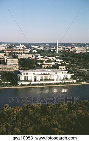 High angle view of buildings beside a river, John F. Kennedy Center, Washington DC, USA View Large Photo Image Stock Image - High angle view of buildings beside a river, John F. Kennedy Center, Washington DC, USA. Fotosearch