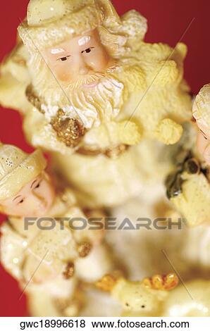 Stock Photo - High angle view of Christmas figurines. Fotosearch
