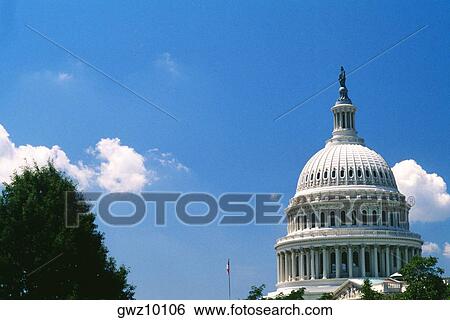 Stock Photograph - High section view of a government building, Capitol Building, Washington DC, USA. Fotosearch