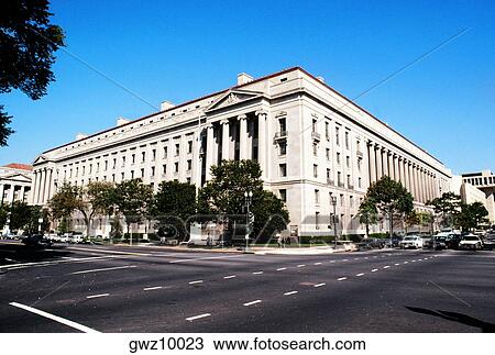 Low angle view of a government building, Justice Department, Washington DC, USA View Large Photo Image Stock Image - Low angle view of a government building, Justice Department, Washington DC, USA. Fotosearch