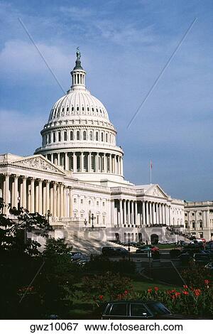 Low angle view of a government building, Capitol Building, Washington DC, USA View Large Photo Image Stock Photo - Low angle view of a government building, Capitol Building, Washington DC, USA. Fotosearch