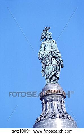 Stock Image - Low angle view of a statue, Capitol Building, Washington DC, USA. Fotosearch