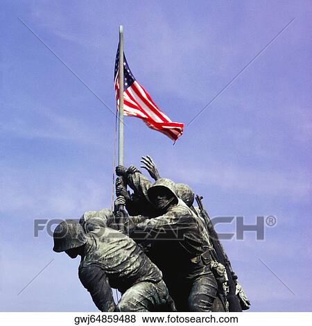 Low angle view of a war memorial, Iwo Jima Memorial, Virginia, USA View Large Photo Image Stock Photo - Low angle view of a war memorial, Iwo Jima Memorial, Virginia, USA. Fotosearch
