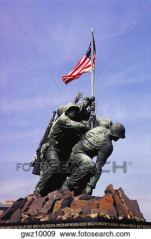 Stock Photo - Low angle view of war memorials, Iwo Jima Memorial, Virginia, USA. Fotosearch