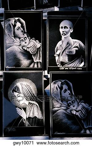 Stock Image - Marble portraits in Danang, Vietnam. Fotosearch